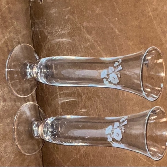 Avon Over 24% Lead Crystal Etched Bud Vase Set of Two Made in France Vintage - Picture 11 of 11